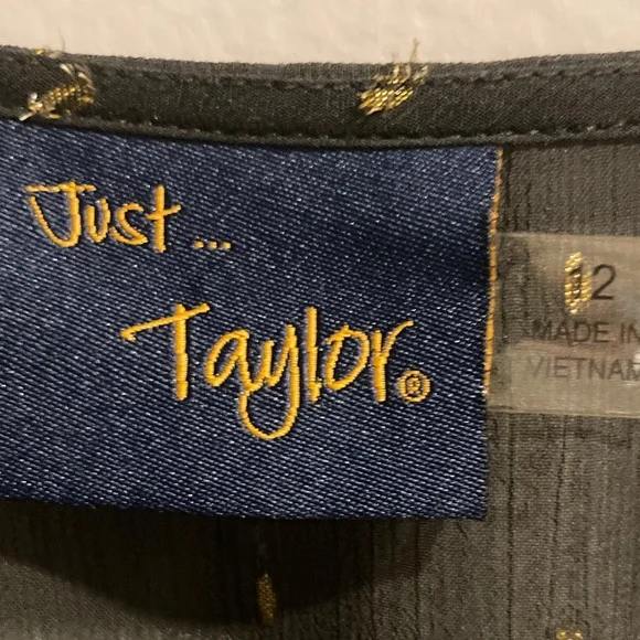 Just...Taylor Black Dress with Gold Accents - Picture 3 of 3